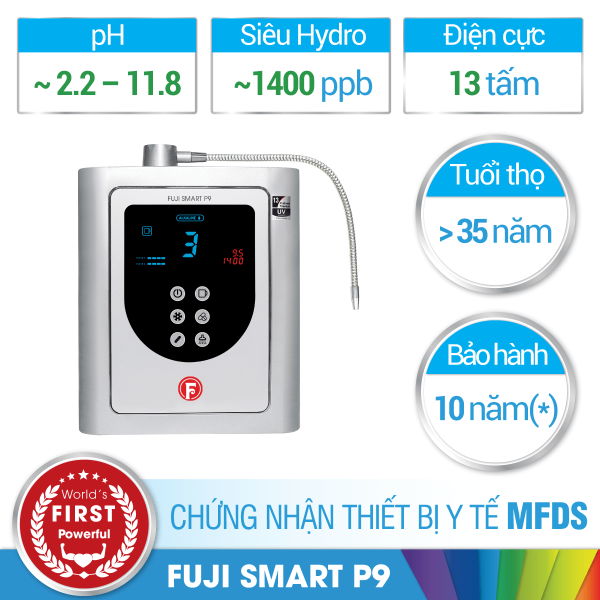 Máy lọc nước iON kiềm Fuji Smart P9 siêu Hydro